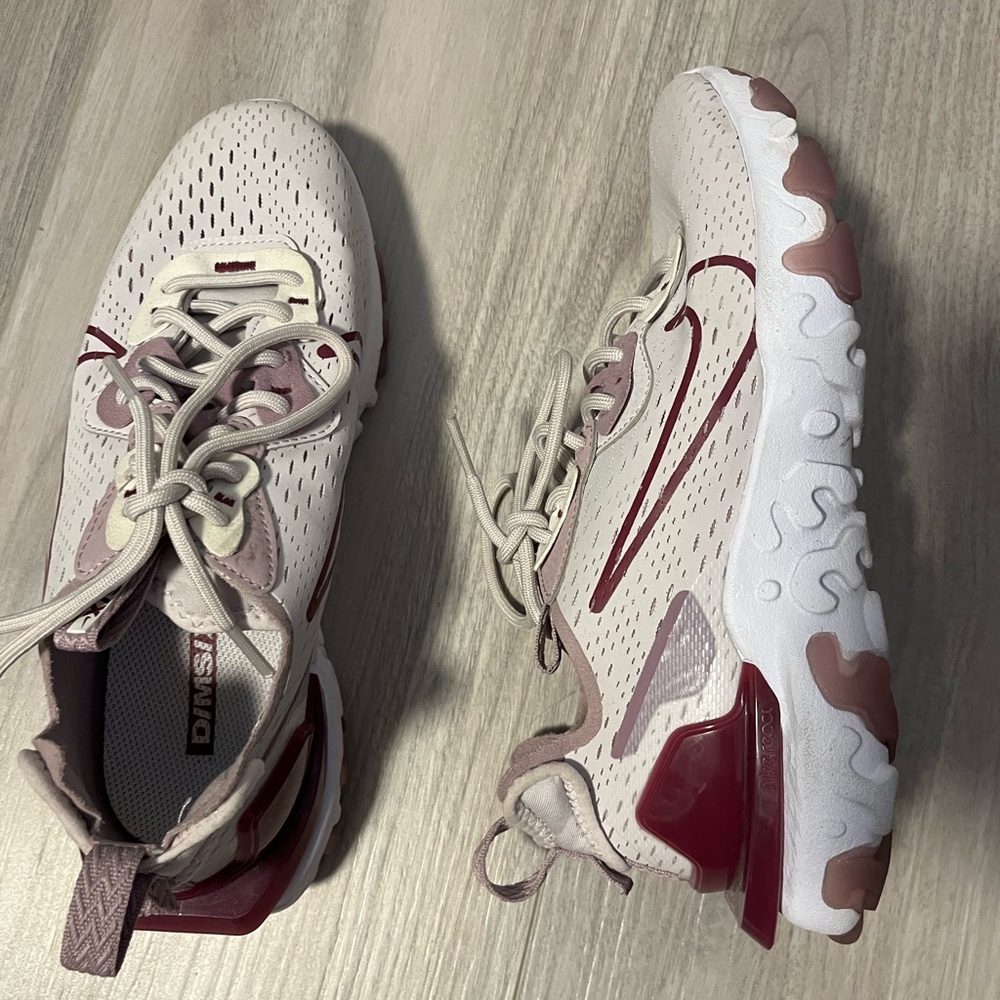 Nike Cream and Purple Athletic Shoes with React Foam
